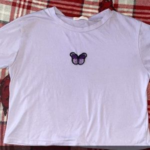 Purple butterfly crop top